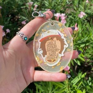 Stranger Things Dustin " Mike, I found the choco-late pudding!" Cartoon Keychain